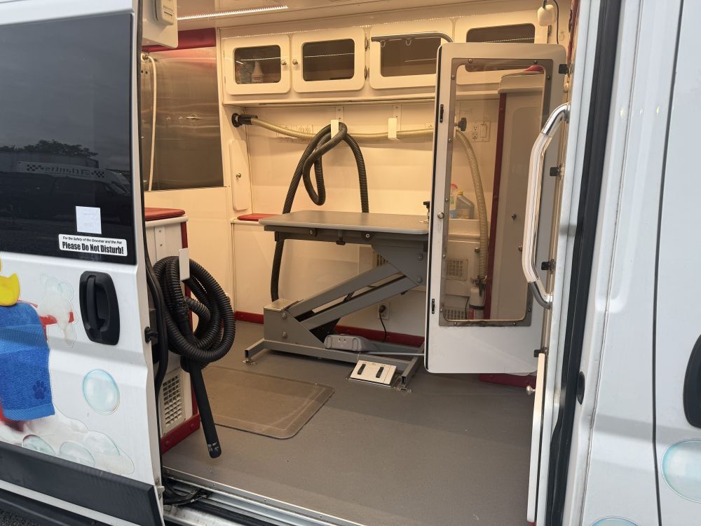 Fluffy Friends Grooming Van Interior